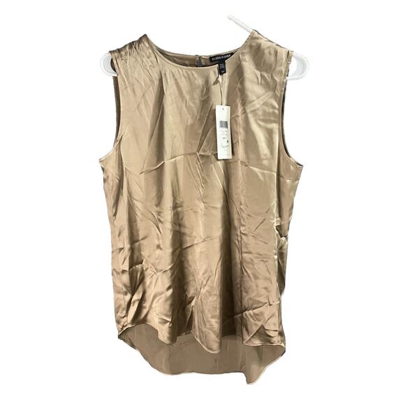 NWT Eileen Fisher Bramble Stretch Silk Charmeuse Round Neck Tank Size S/P $188 - Picture 1 of 9